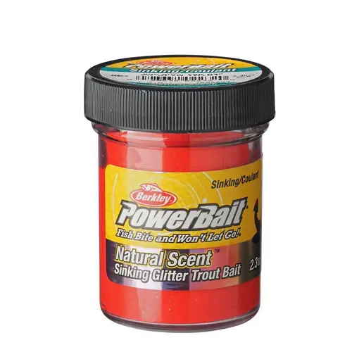 Berkley Power Bait Natural Scent Glitter Sinking (Batan Model) – Red Glitter - Salmon Egg (Somon Yumurtalı Kırmızı)