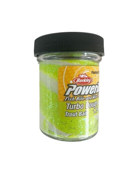 Berkley PowerBait Turbo Dough Glow In The Dark - Glow Chartreuse White Hamur