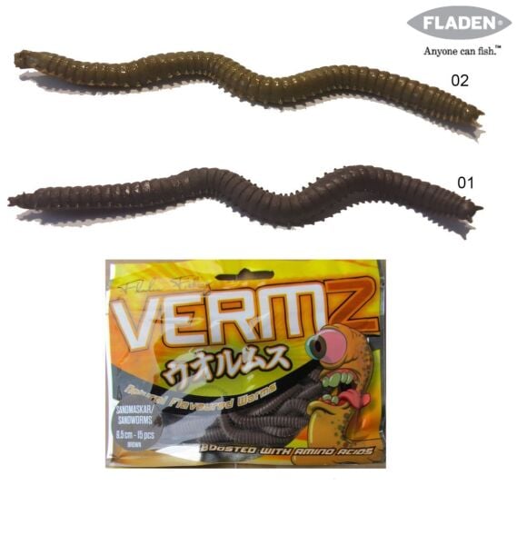 Fladen Vermz Kum Solucanı 9.5 Cm 15P LRF Silikon Yem
