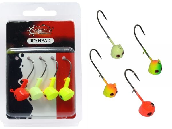 Captain  6413 Jig Head Rigato Moite 4'lü Mix Set Tırnaklı Jig Head