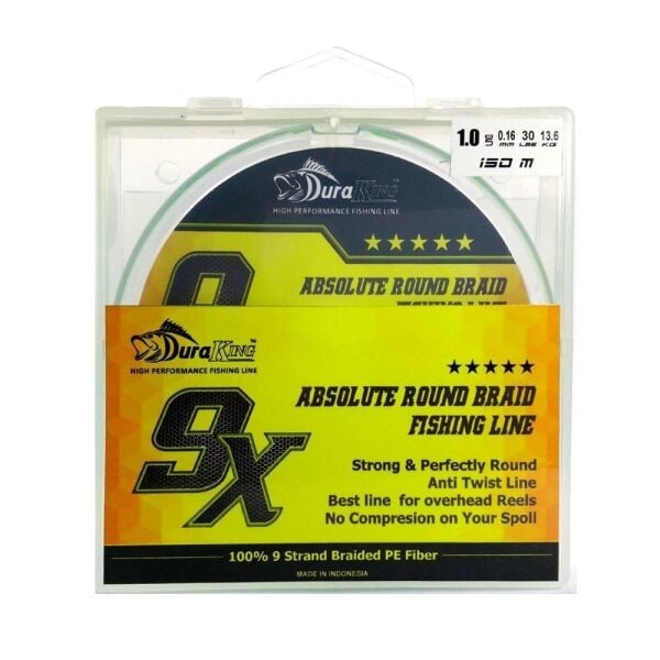 Duraking 9X 1.0 Pe 0.16 Mm - 13.6 Kg Koyu Yeşil 9 Katlı 150mt İp Misina