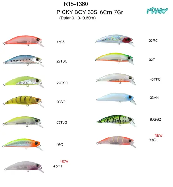 River Picky Boy 60S 6Cm 7G Maket Balık