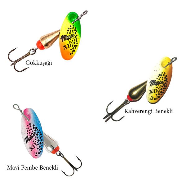 Mepps Xd Tri Fluo Olta Kaşığı Gökkuşağı