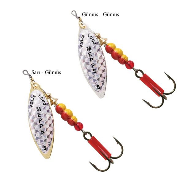 Mepps Longue Rainbo Olta Kaşığı Sarı-Gümüş