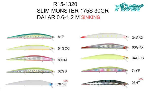 River Slim Monster 175S 17.5 cm 30Gr 0.6-1.2mt