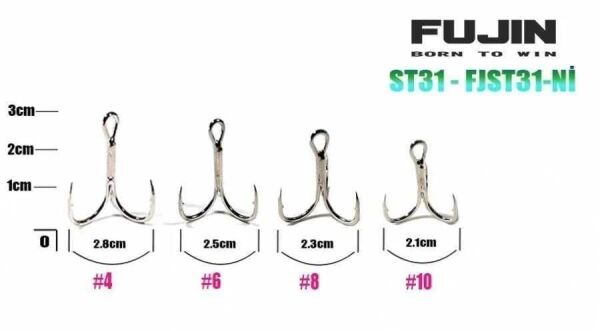 Fujin ST31 Nickel Üçlü Maket Balık Kancası