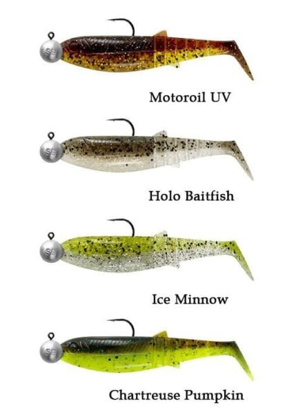 Savage Gear Cannibal Shad 8cm 5gr+7.5gr #2/0 Clear Water 4+4