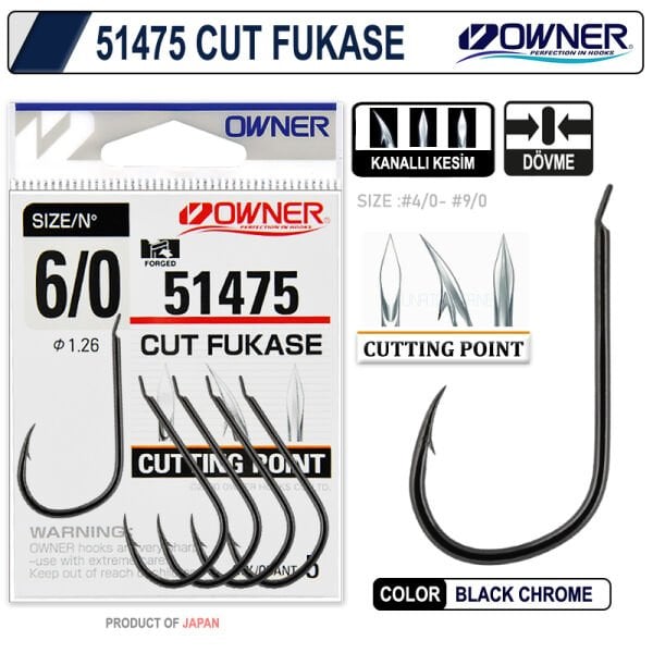 Owner 51475 OC Fukase Black Chrome  Tekli İğne