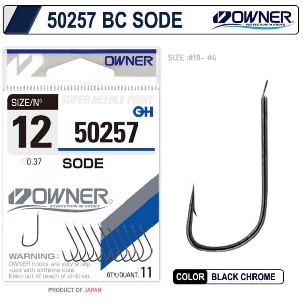 Owner 50257 Sode Black Chrome Tekli İğne