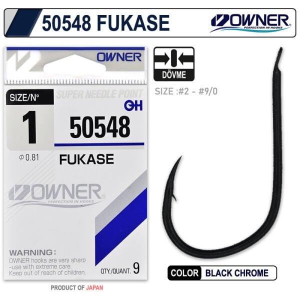 Owner 50548 Fukase Black Tekli İğne