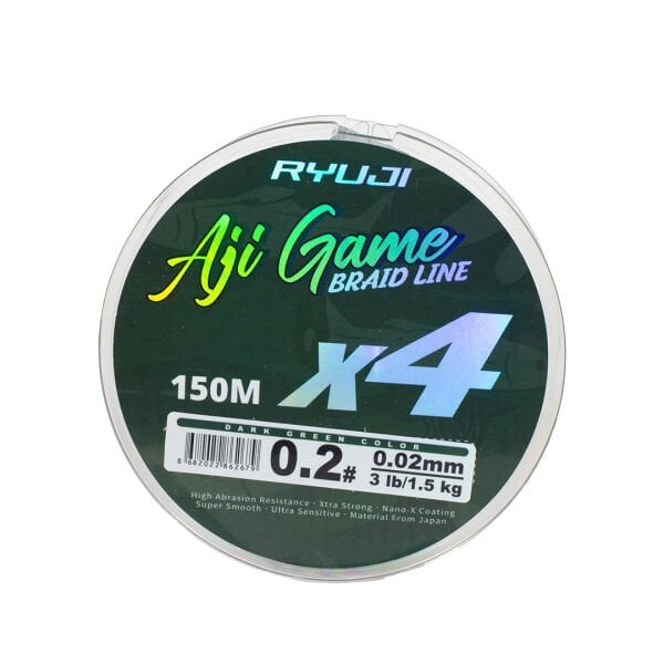 Ryuji Aji Game 4X 150 Metre Dark Green LRF Örgü İp Misina