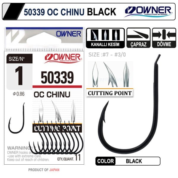 Owner 50339 Cut Chinu Black Tekli İğne
