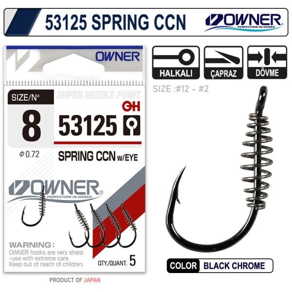 Owner 53125 Spring Ccn With Eye Black Chrome Tekli İğne