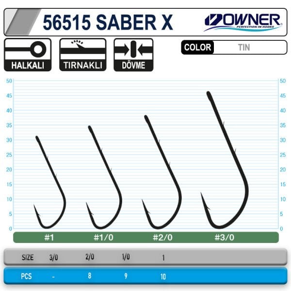 Owner 56515 Tachiuo Saber X Tin Tekli İğne
