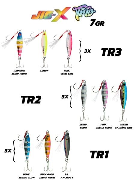 Fujin Jig-X Trio 3lü Micro Jig 7gr