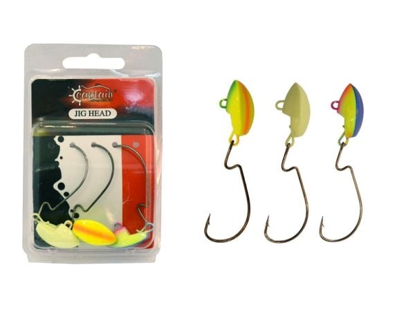Captain Jig Head Current Offset İğneli Jig Head 3lü Mix Set