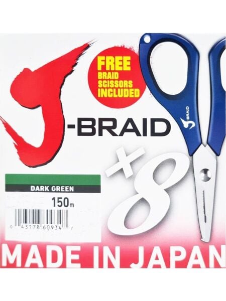 Daiwa JBraid 8B Koyu Yeşil 150m İp Misina (Makas Hediyeli)