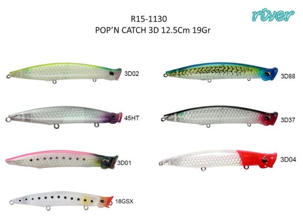 River Pop'n Catch 3D 125 12.5cm 19Gr Popper