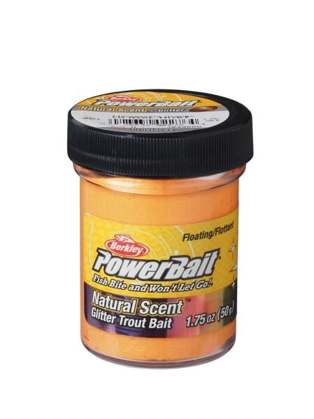 Berkley Power Bait Natural Scent Glitter – Fluorescent Orange - Crustacean (Kabuklular Turuncu)