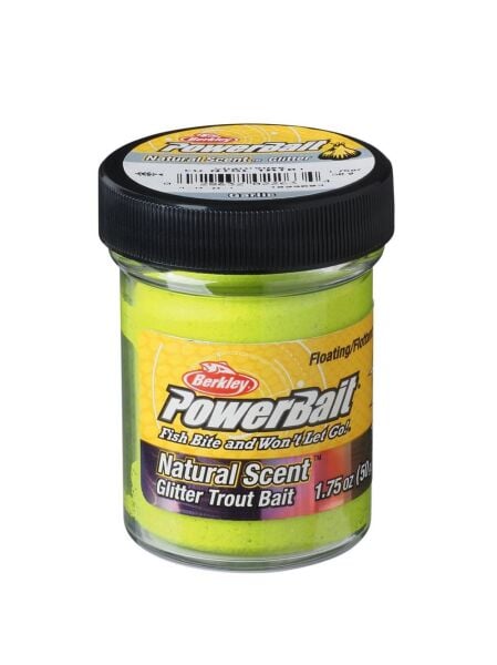 Berkley Power Bait Natural Scent Glitter – Chartreuse Garlic (Açık Yeşil Sarımsaklı)