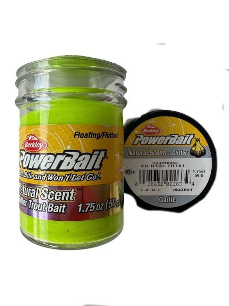 Berkley Power Bait Natural Scent Glitter – Chartreuse Garlic (Açık Yeşil Sarımsaklı)