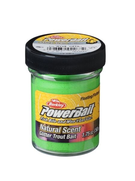 Berkley Power Bait Natural Scent Glitter – Spring Green Garlic (Koyu Yeşil Sarımsaklı)