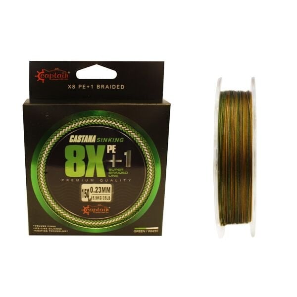 Captain Castana Sinking 8X+1 Silicone Coating 150 Metre Örgü İp Misina