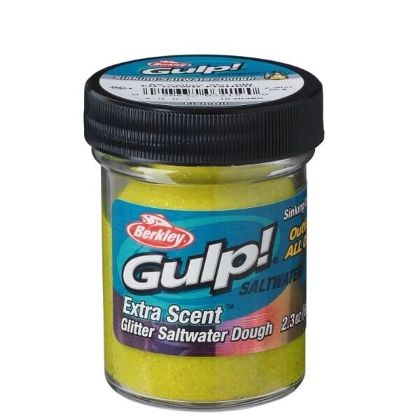 Berkley Gulp PowerBait Extra Scent Saltwater Sinking (Batan Model) - Yellow Silver - Fish Oil (Balık Yağı Sarı)