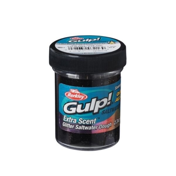 Berkley Gulp PowerBait Extra Scent Saltwater Sinking (Batan Model) - Black Silver - Fish Oil (Balık Yağı Siyah)