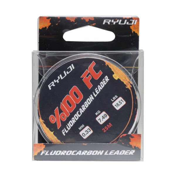 Ryuji %100 FluoroCarbon Leader 25 Metre Misina