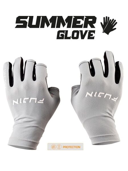 Fujin Pro Angler S24 Summer Gloves Grey S/M Beden