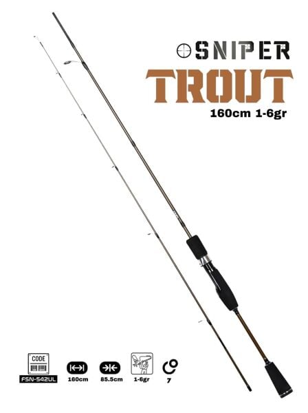 Fujin Sniper Trout 160 Cm 1-6 Gram Trout Brown LRF Kamışı